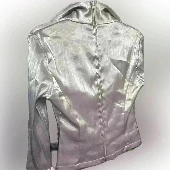 Vintage TADSHI Gold Taffeta Shimmer Blouse size 4 - Picture 2 of 7